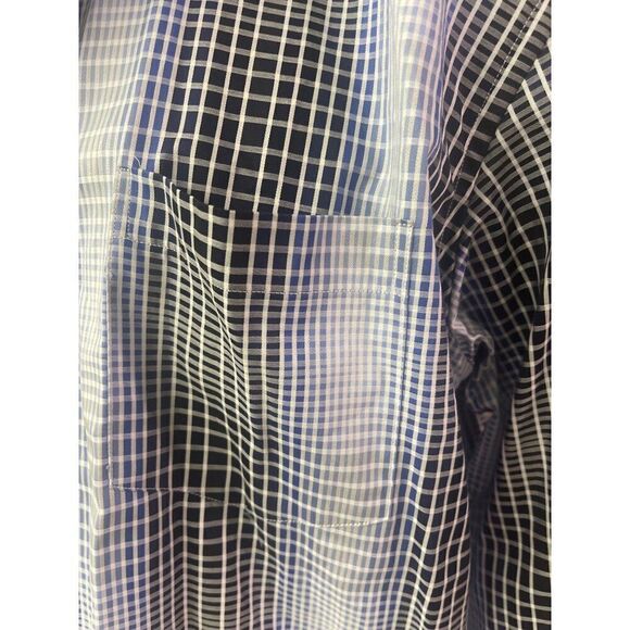 Bugatchi Blue Striped Plaid Long Sleeve Shirt Size XL - Picture 7 of 12